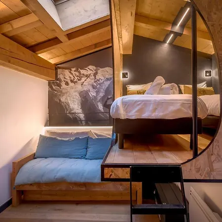 公寓 Duplex Avec Sauna Et Vue Mont Blanc Au Centre De Chamonix 霞慕尼